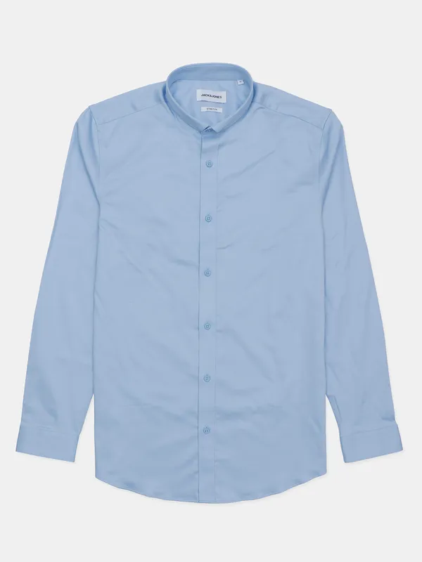 Jack&Jones powder blue solid slim fit shirt