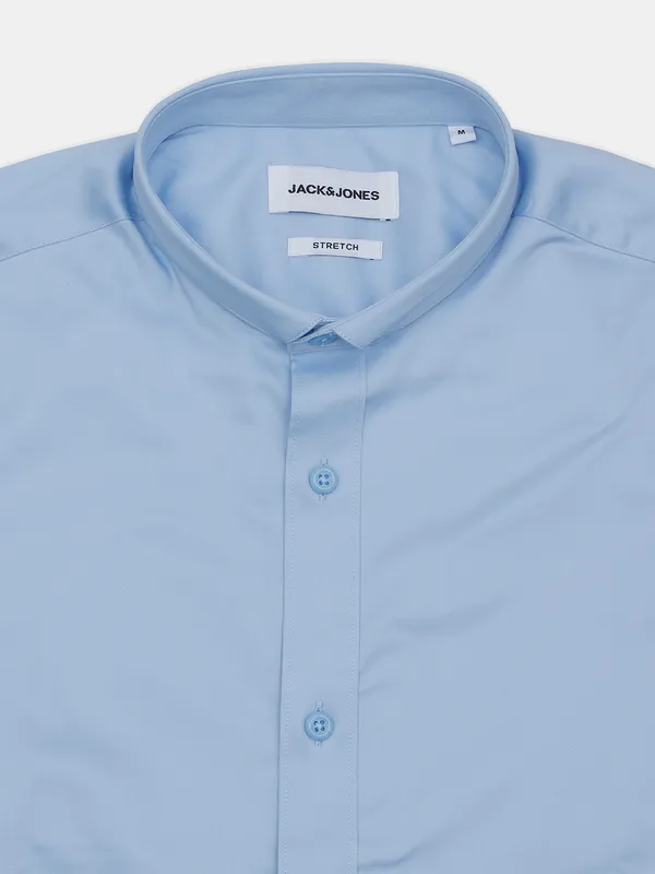 Jack&Jones powder blue solid slim fit shirt