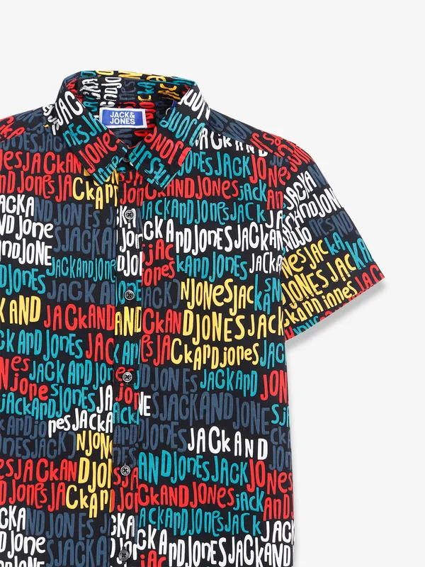 JACK&JONES printed black shirt