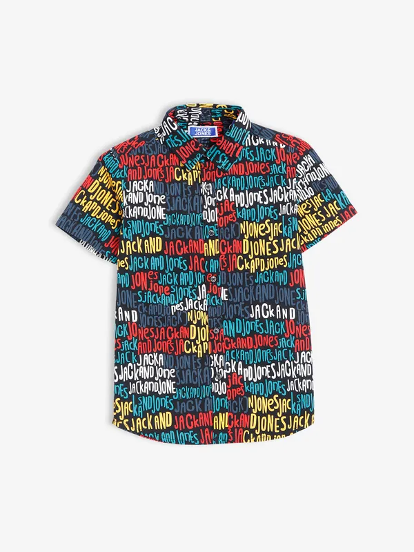 JACK&JONES printed black shirt