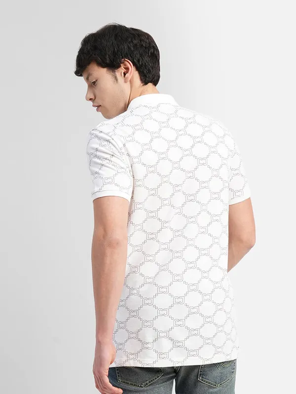 JACK&JONES printed cotton t shirt in white