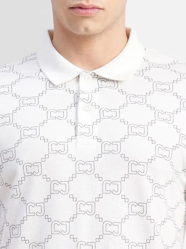 JACK&JONES printed cotton t shirt in white