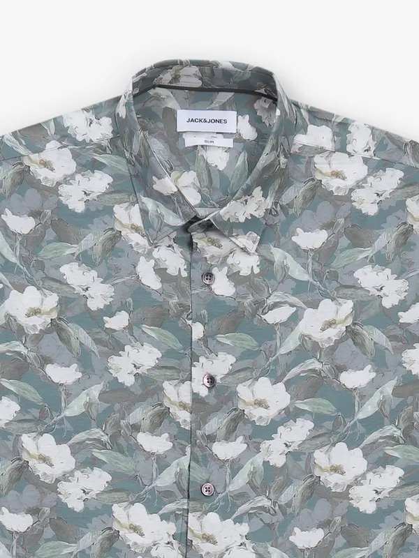 JACK&JONES printed greencotton shirt
