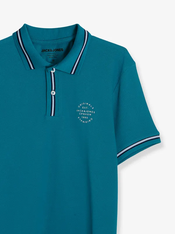 JACK&JONES rama blue plain polo t shirt