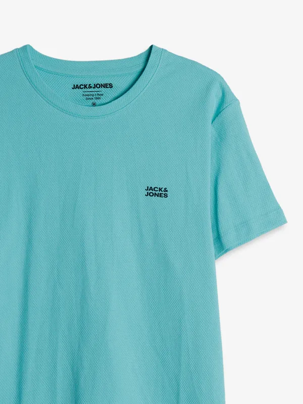 JACK&JONES sea green plain t shirt