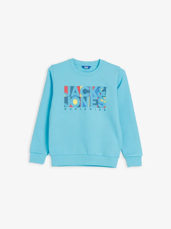 JACK&JONES sky blue printed sweatshirt