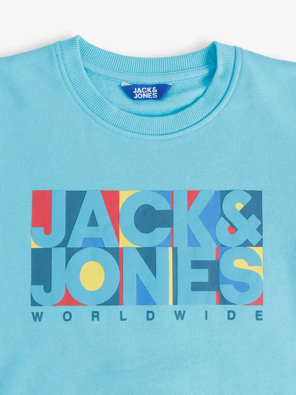 JACK&JONES sky blue printed sweatshirt