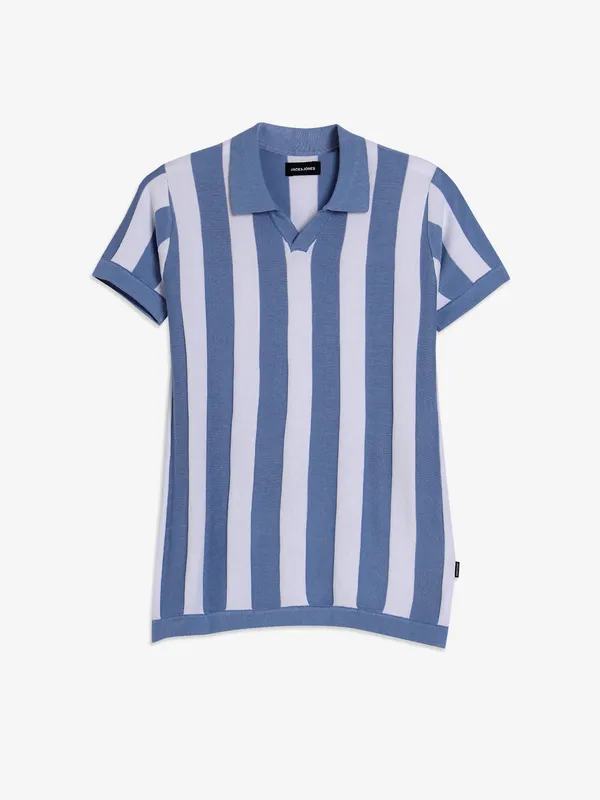 JACK&JONES sky blue stripe t-shirt