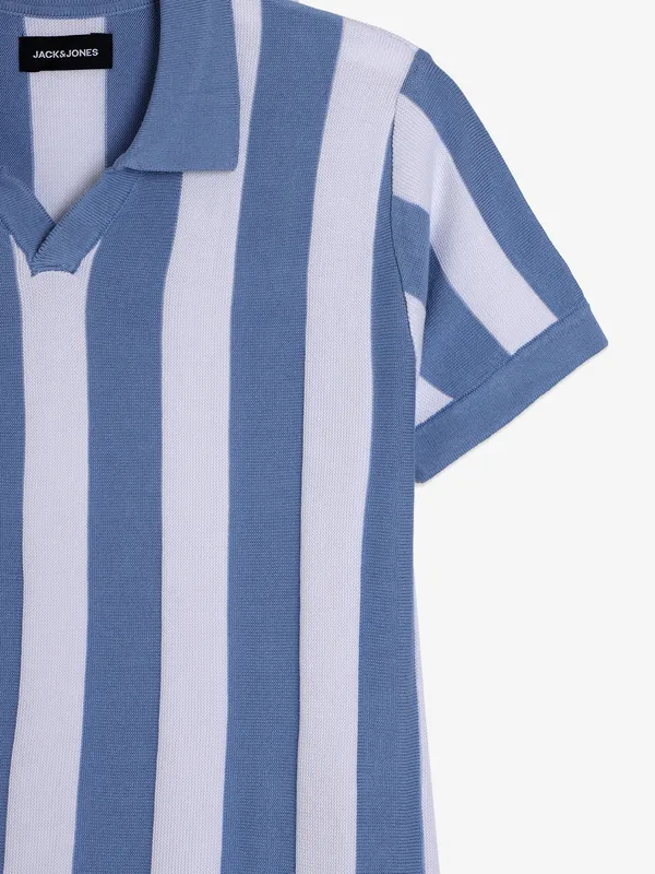 JACK&JONES sky blue stripe t-shirt