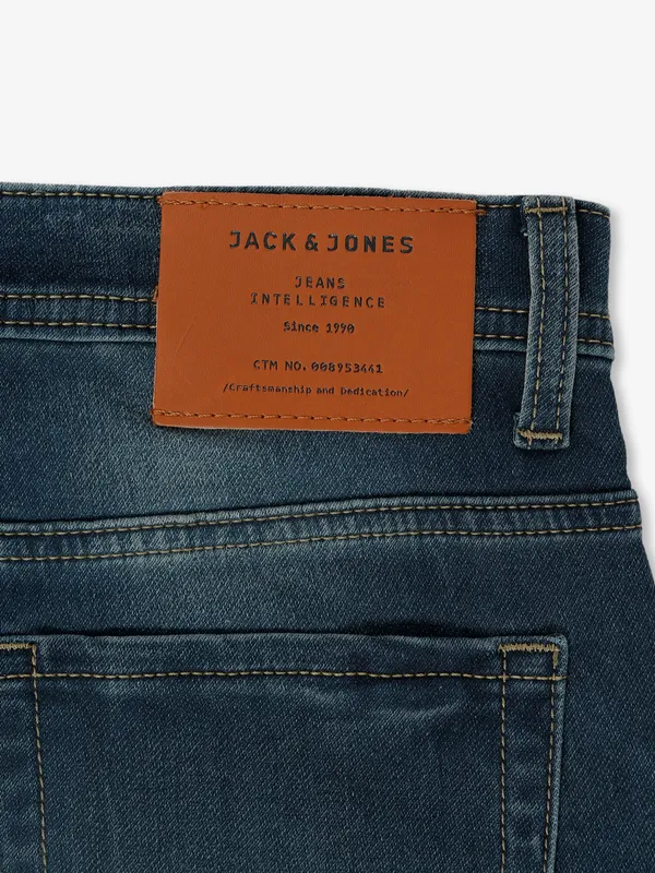 JACK&JONES slim fit teal blue washed jeans