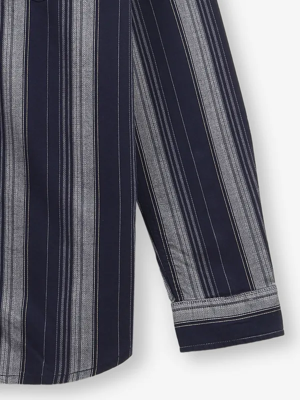 JACK&JONES stripe navy cotton shirt
