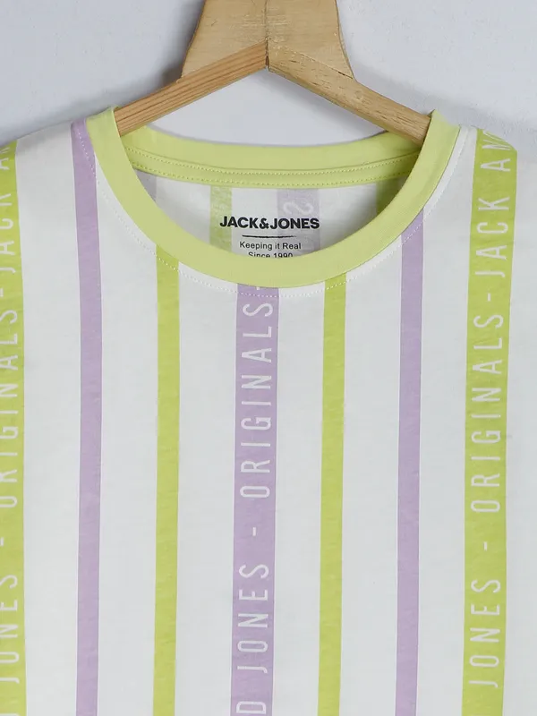 Jack&Jones t shirt in white and green