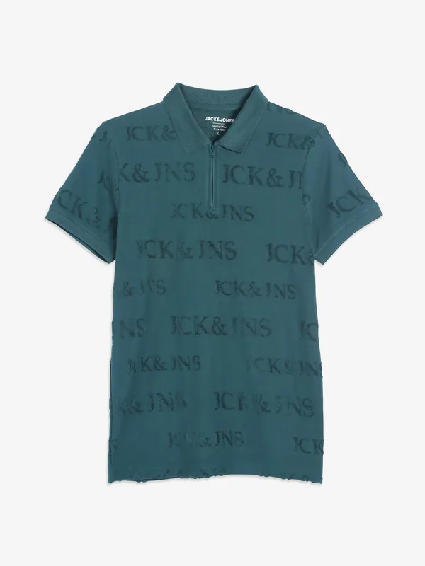 JACK&JONES teal blue polo t-shirt