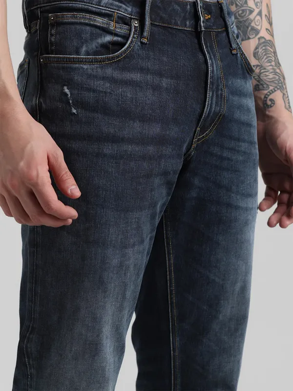 JACK&JONES washed black denim slim fit jeans