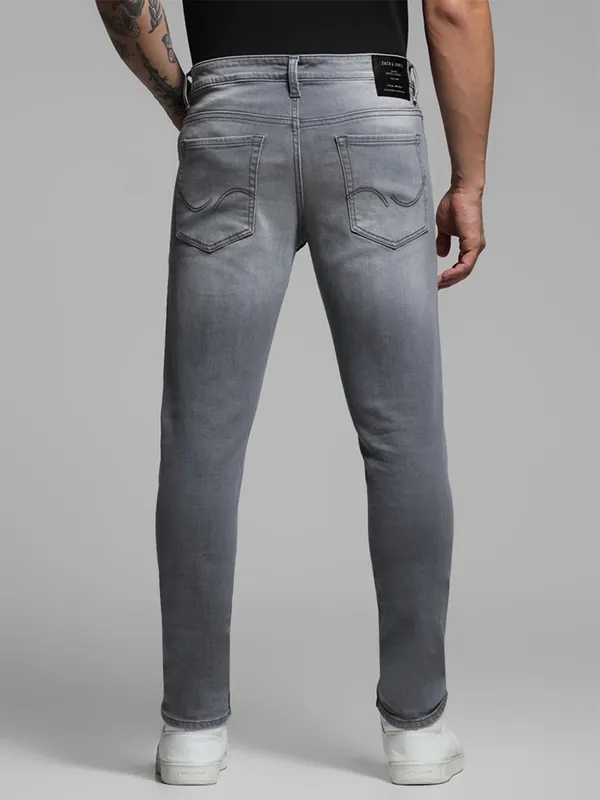 JACK&JONES washed grey denim slim fit jeans