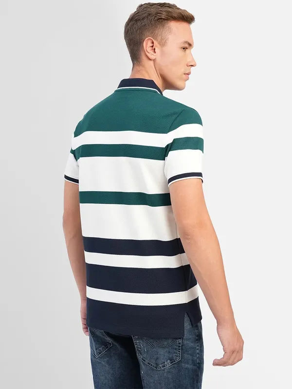JACK&JONES white and green stripe t shirt