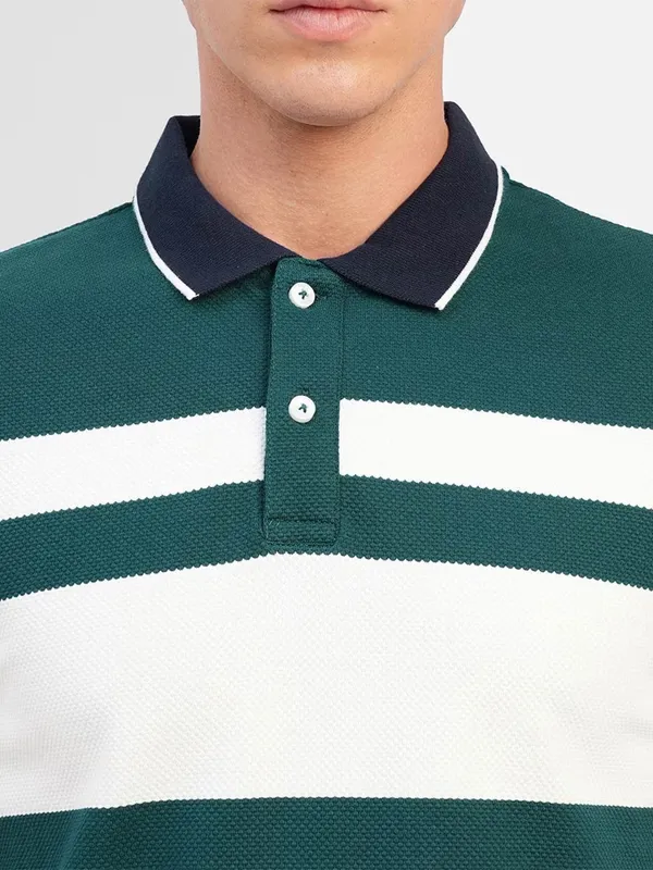 JACK&JONES white and green stripe t shirt