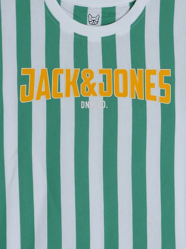 JACK&JONES white and green stripe t-shirt
