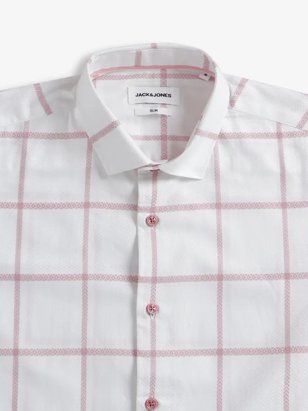 JACK&JONES white and pink checks shirt