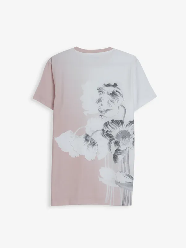 JACK&JONES white and pink cotton t shirt
