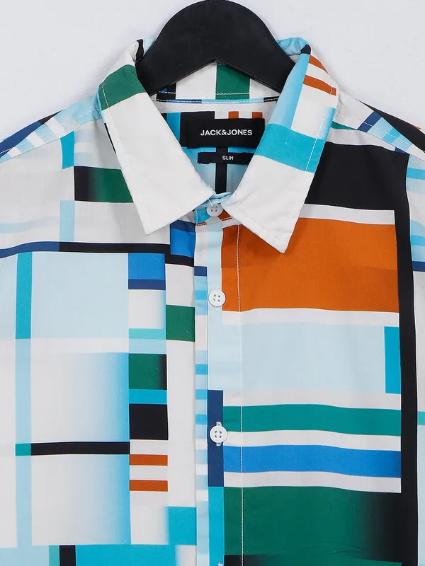 Jack&Jones white cotton printed shirt