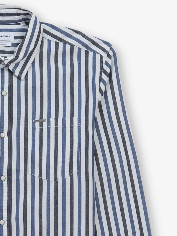 JACK&JONES white cotton shirt with stripe