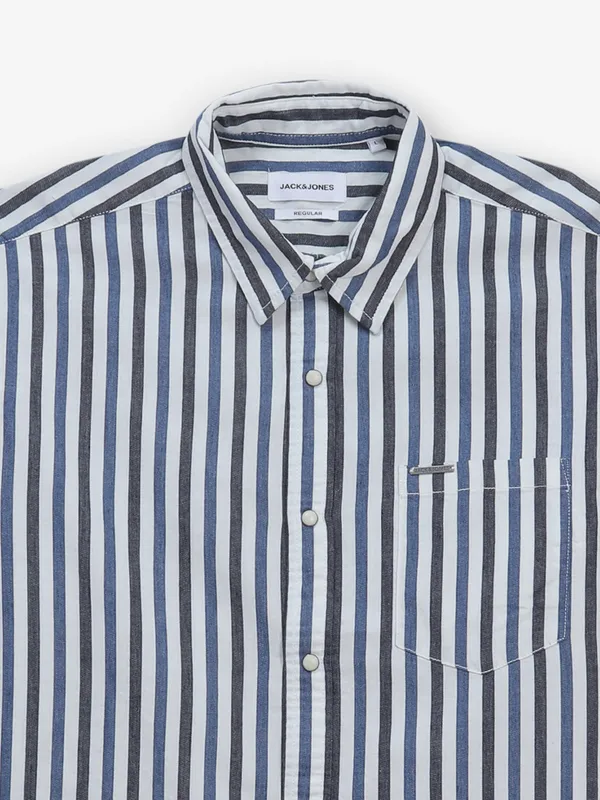 JACK&JONES white cotton shirt with stripe