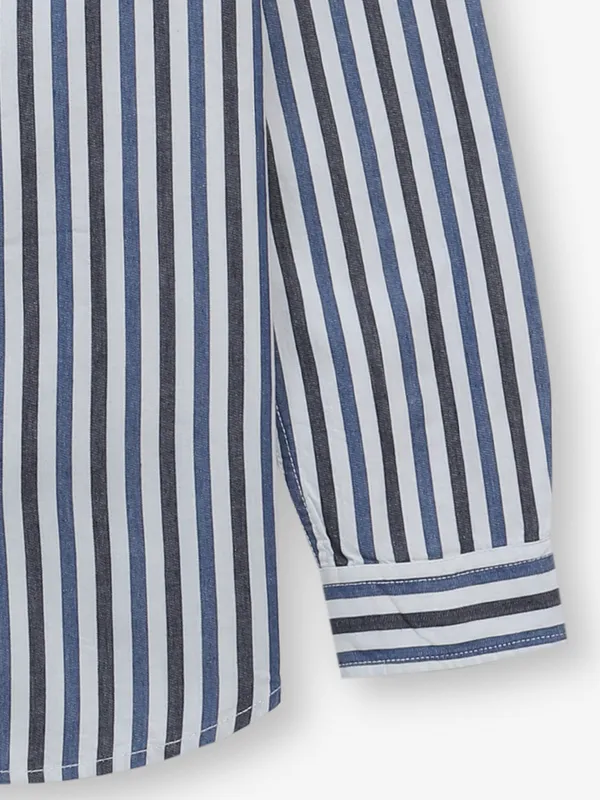 JACK&JONES white cotton shirt with stripe