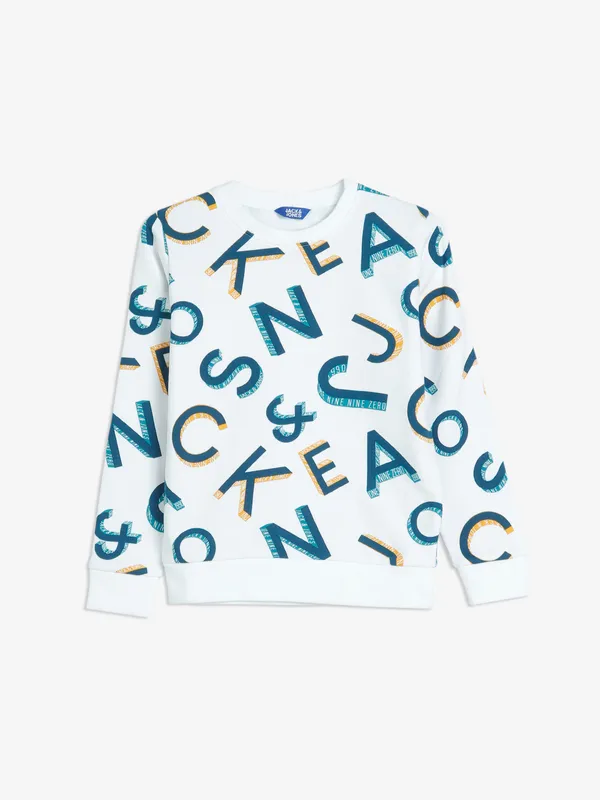 JACK&JONES white cotton sweatshirt