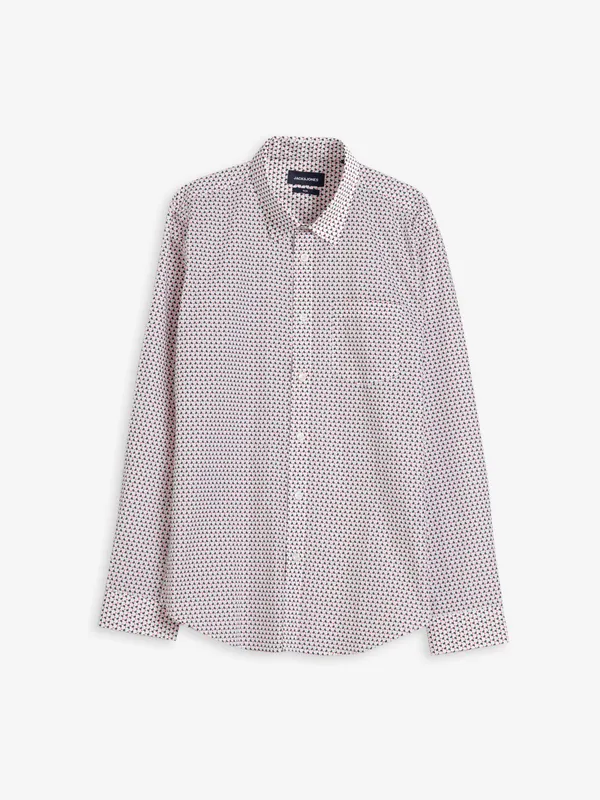 JACK&JONES white full sleeves cotton shirt