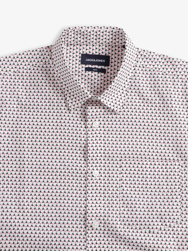 JACK&JONES white full sleeves cotton shirt