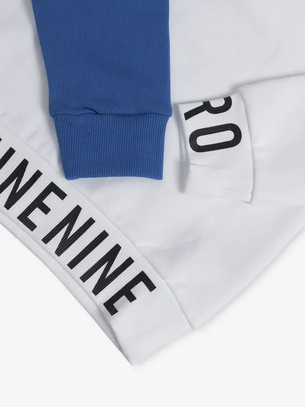 JACK&JONES white knitted printed sweatshirt