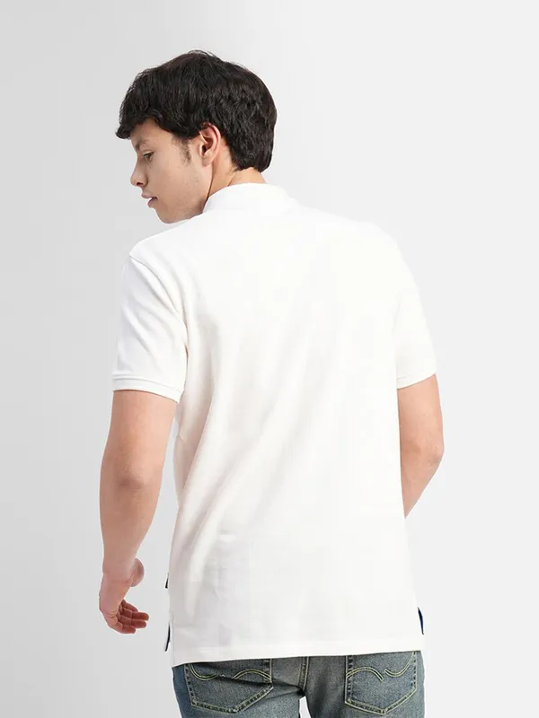 JACK&JONES white plain cotton t shirt