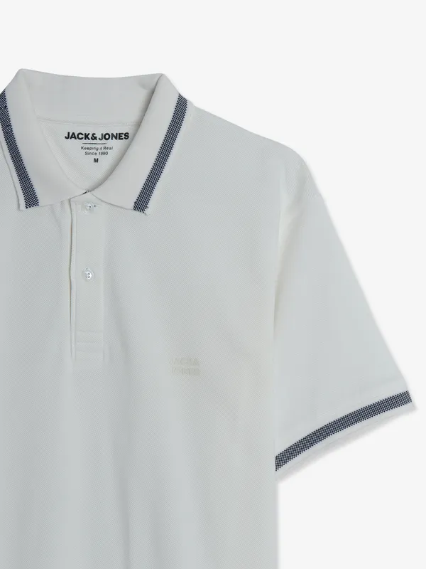 JACK&JONES white plain t shirt