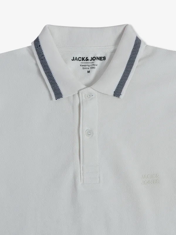 JACK&JONES white plain t shirt