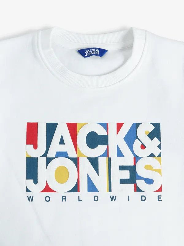 JACK&JONES white printed sweatshirt