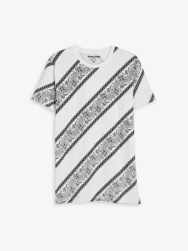 JACK&JONES white printed t shirt