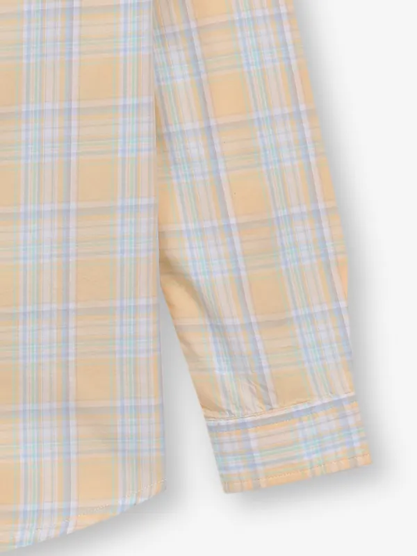 JACK&JONES yellow cotton shirt with checks