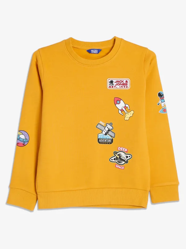JACK&JONES yellow printed sweatshirt