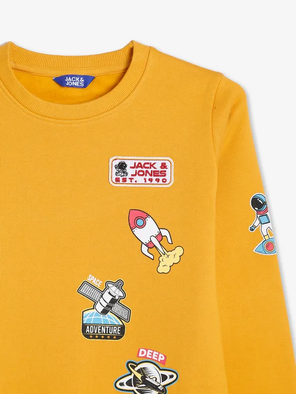 JACK&JONES yellow printed sweatshirt