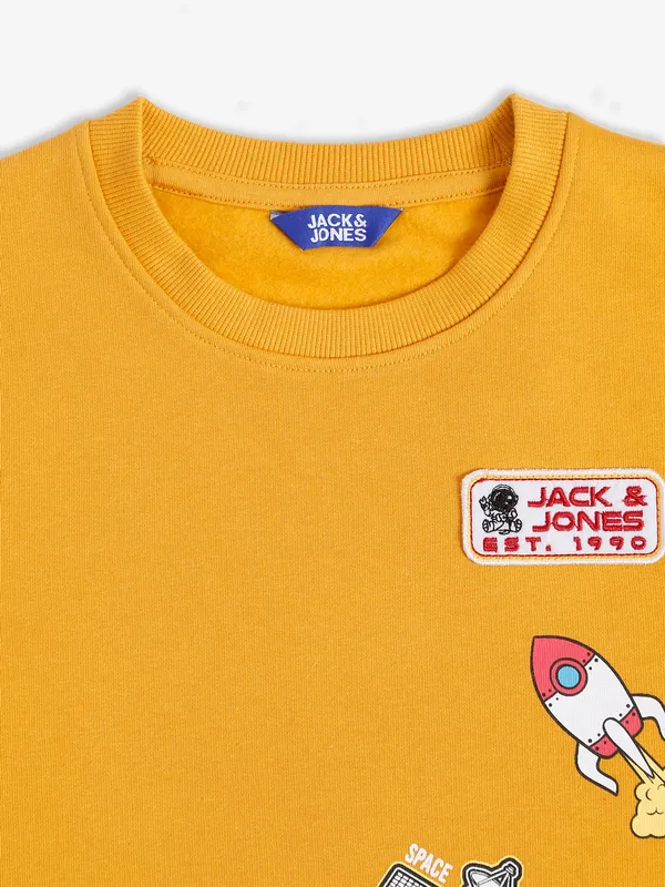JACK&JONES yellow printed sweatshirt