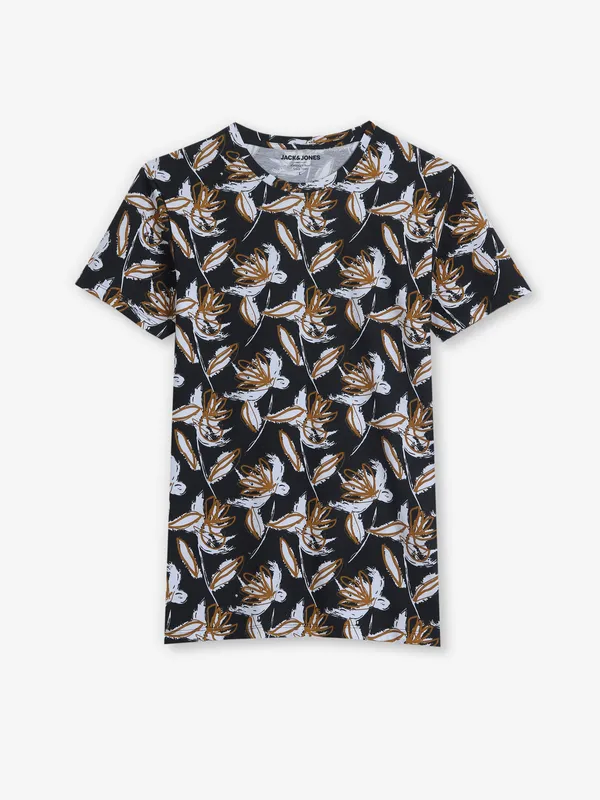 JACK & JONES black and white printed t-shirt