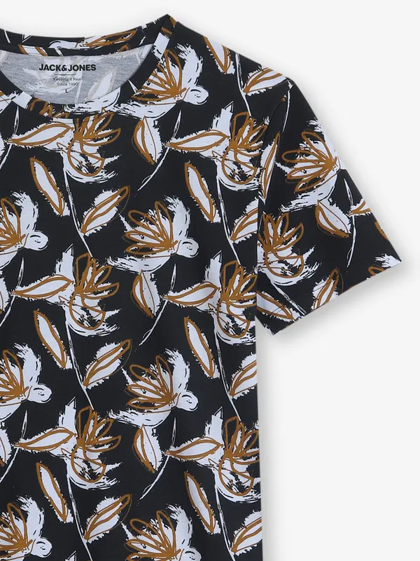 JACK & JONES black and white printed t-shirt