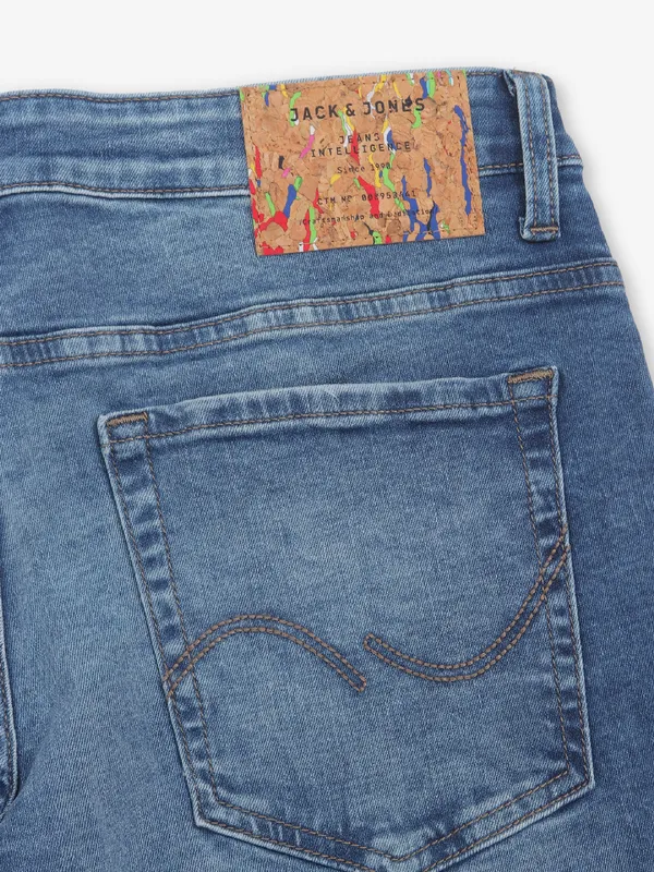 JACK & JONES blue washed jeans for men