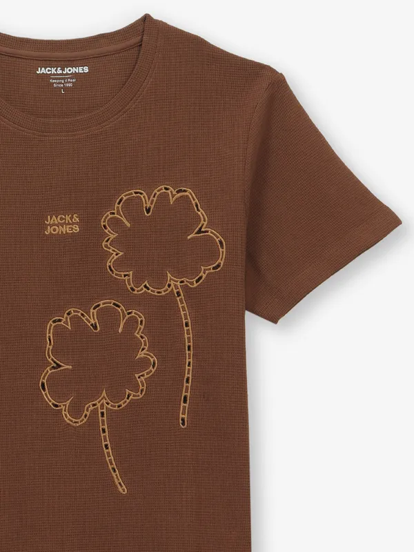 JACK & JONES brown knitted t-shirt