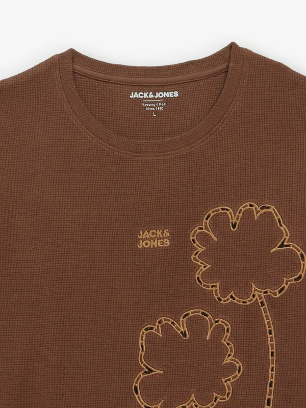 JACK & JONES brown knitted t-shirt
