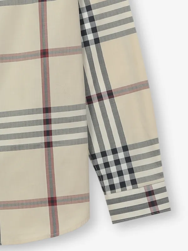 JACK & JONES check cream cotton shirt for mens