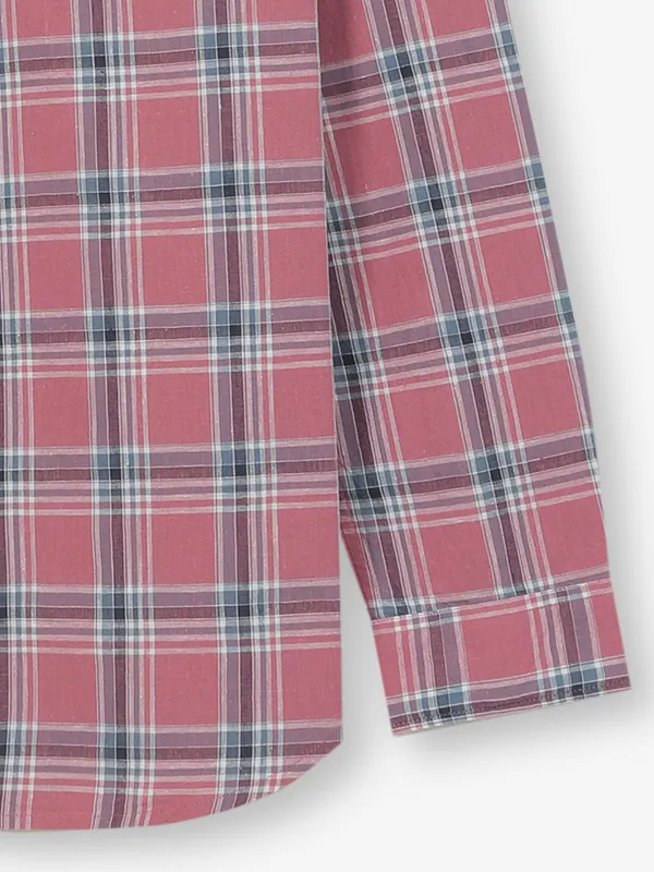 JACK & JONES checks carrot pink casual shirt