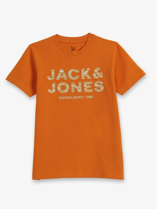 JACK & JONES cotton orange t-shirt