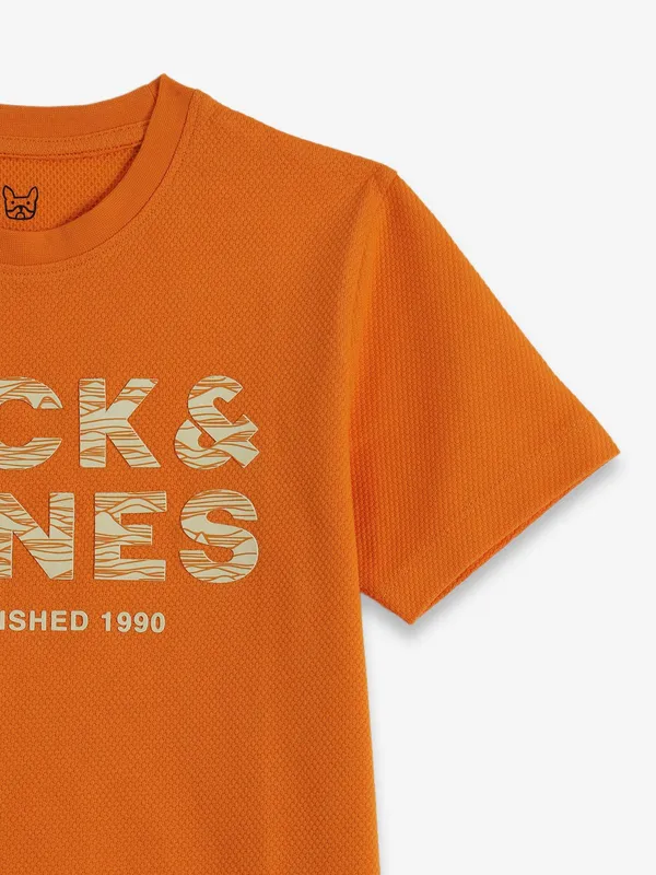 JACK & JONES cotton orange t-shirt